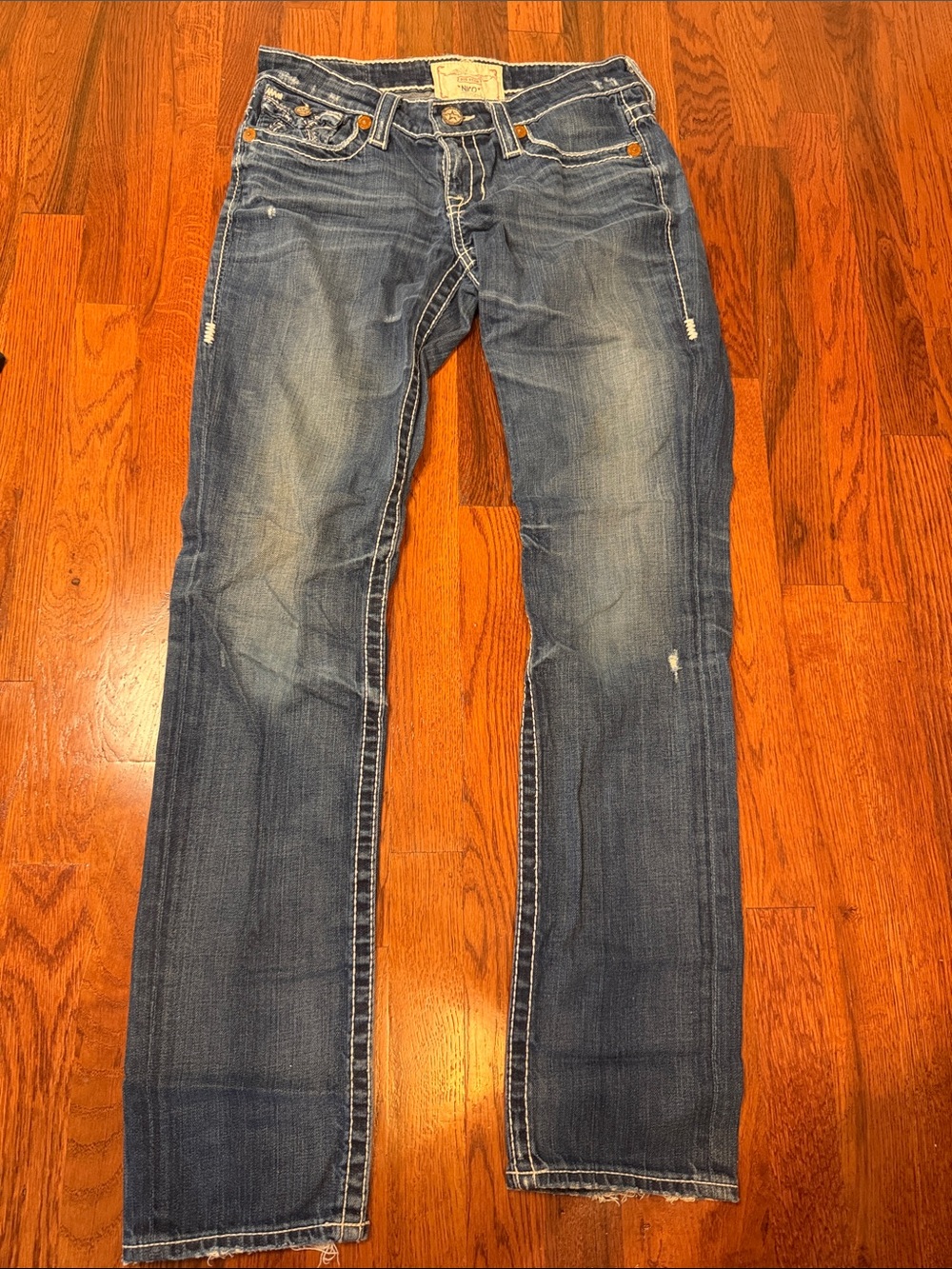 Big Star Straight-Leg Blue Jeans with Faded Detail